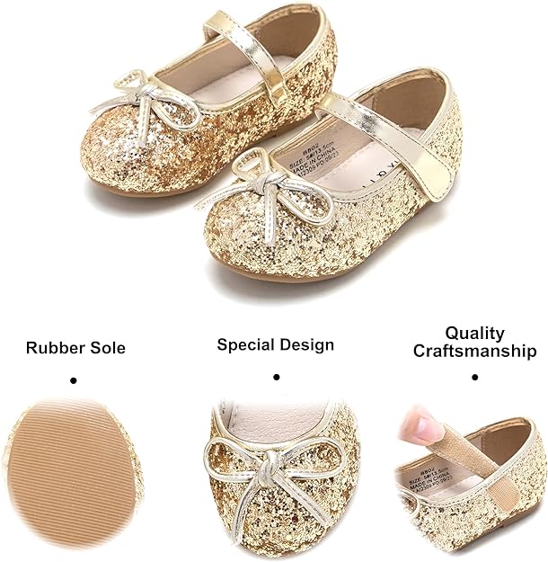 Gold Glitter Kid Shoes