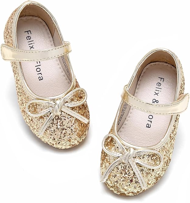 Gold Glitter Kid Shoes