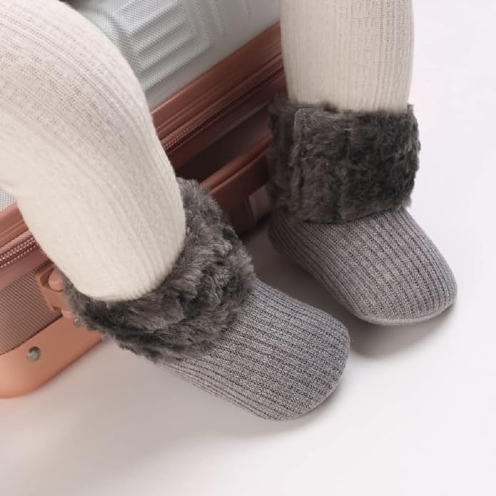 Cute and Cozy: Snuggle-Ready Gray Baby Girl Shoes