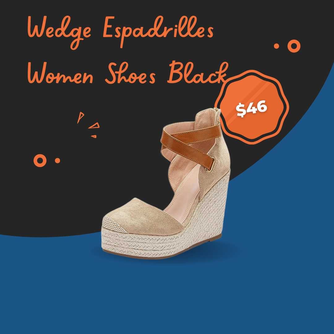 Wedge Espadrilles Women Shoes Black: Elevate Your Style with Comfort